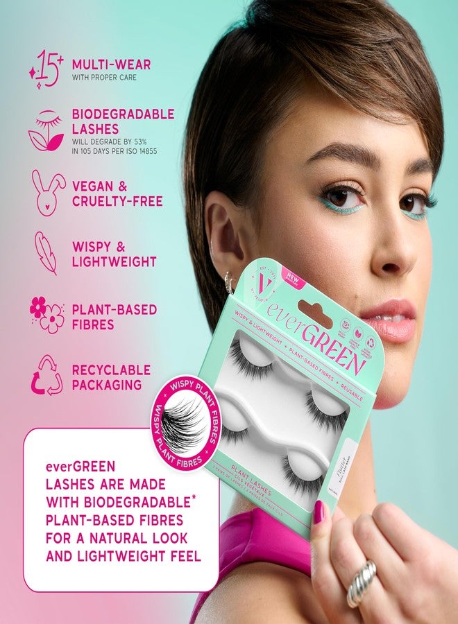 Velour everGREEN Plant Lashes, Lashes Pack, Full Band, Strip Lashes, Natural Wispy Eyelashes, Fake Eyelashes, Plant Based Fibres, Flared & Natural Volume (Flutter Multi-Pack) - Image 5